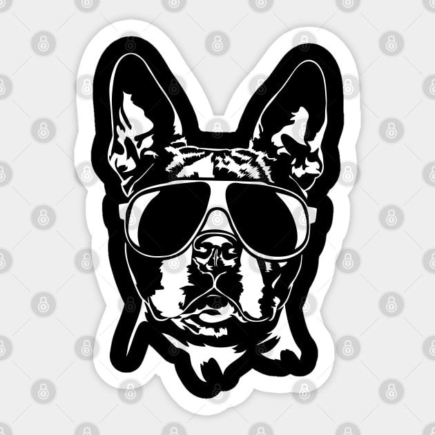 Funny Boston Terrier sunglasses cool dog Sticker by wilsigns